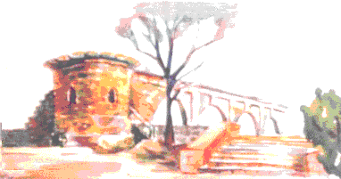 Animated painting of an arcade